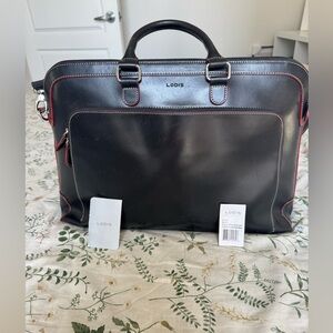 Lodis Black Leather Men's Briefcase